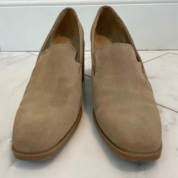 Joie, Wevenly tan suede leather block heel loafers size 8.5 work office comfort - Picture 2 of 11
